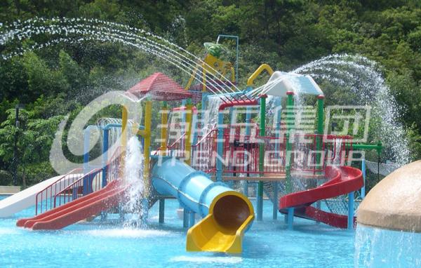 Wonderful Theme Water Park Equipment Fiberglass Kids Water House With Slides