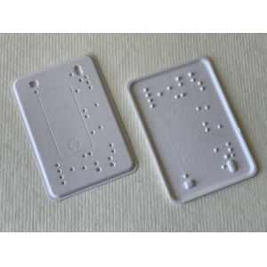 China Embossing Debossing Biodegradable Pulp Tray Blind Fibre Based Packaging factory