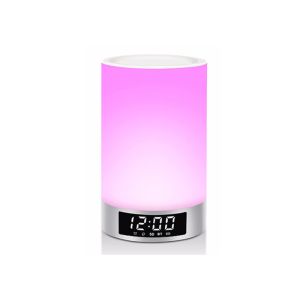 China Bedside Bluetooth Speaker Alarm Clock With Gradient Changing Colorful Night Light on sale