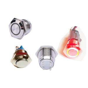 China 16mm illuminated stainless steel push button switch turn button switch factory