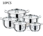 Soup Cooking Canteens Stainless Steel Cookware Set 10pcs Modern Design Style