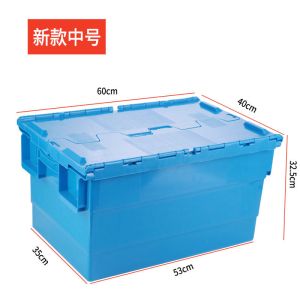 Heavy Duty Plastic Moving Boxes Attached Lid Containers Industrial Folding Tote