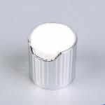 FDA REACH 24/410 Ribbed Aluminium Shampoo Bottle Cap Shiny Silver