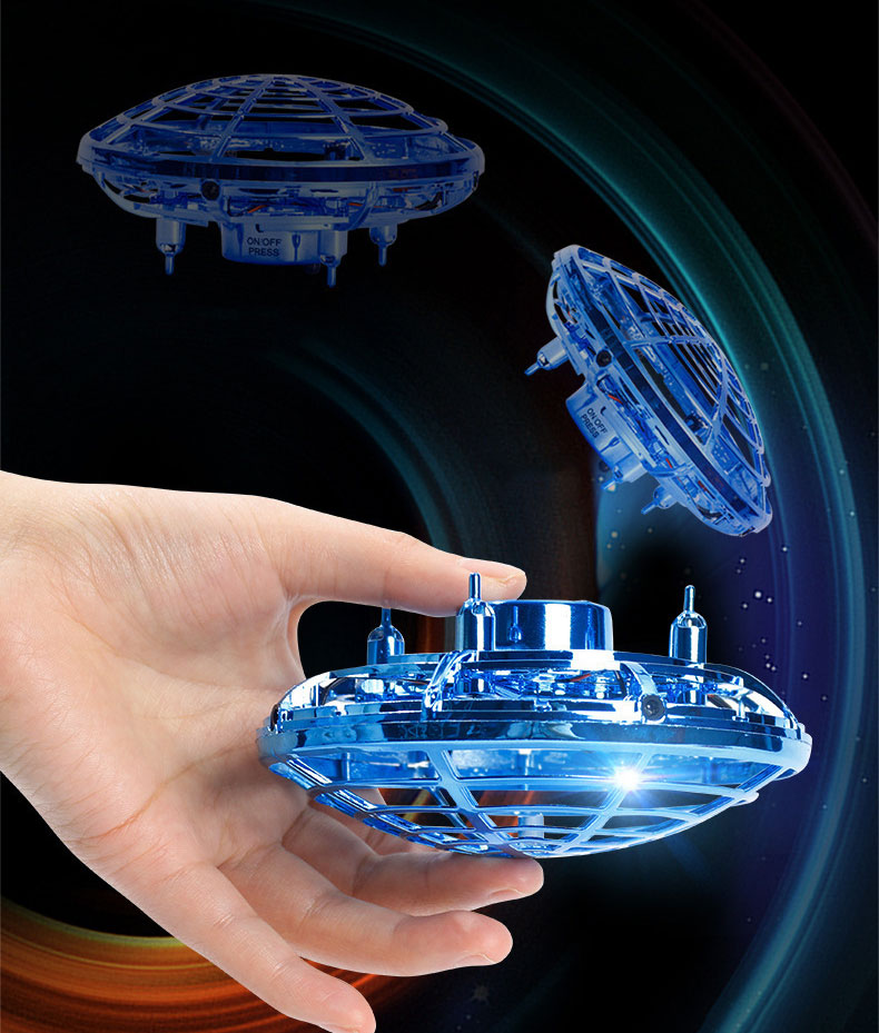 Crash Resistant Quadcopter Unisex PVC UFO Induction Aircraft for Children's Playtime