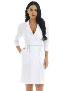 China Professional Long Sleeve Medical Lab Coat White Color Comfortable factory