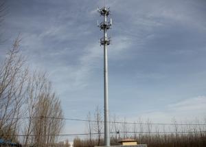 China Q235B Carbon Structural Steel Telecom Tower , Overlapping connection Galvanized Steel Monopole factory