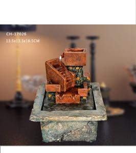 China Polyresin Red Brick H16.5CM American Style Fountain Tabletop Small Ornament Office Decor Gift Handicraft Creativity factory