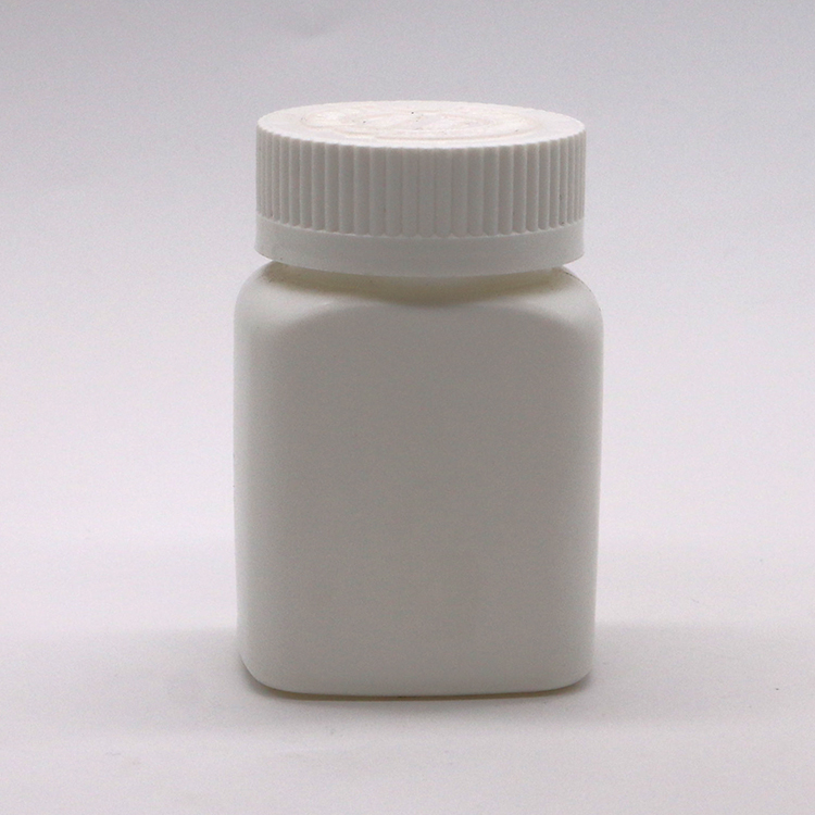 85ml HDPE Square Shape Plastic Bottle Jar for Medicine Solid Tablet Capsule Storage