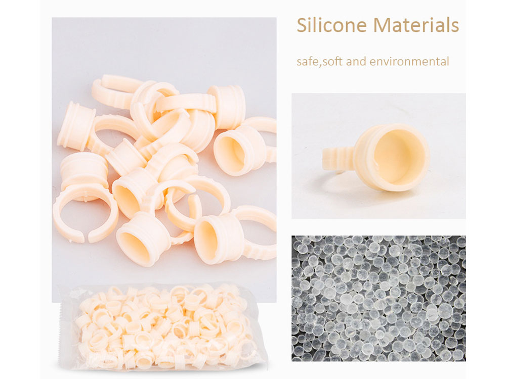 Disposable Microblading Accessories Tattoo Pigment Ring Cups Soft Silicone And Plastic Material