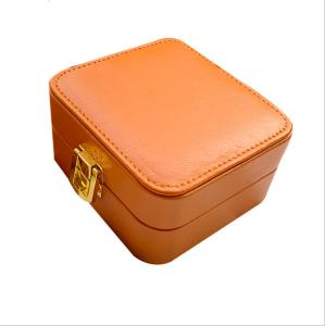 China OEM Small Portable Jewelry Box With Lock PU Leather 10cm 5cm factory