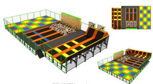 China 333M2 Equipment Commercial Trampoline Discount Large Children Trampoline factory