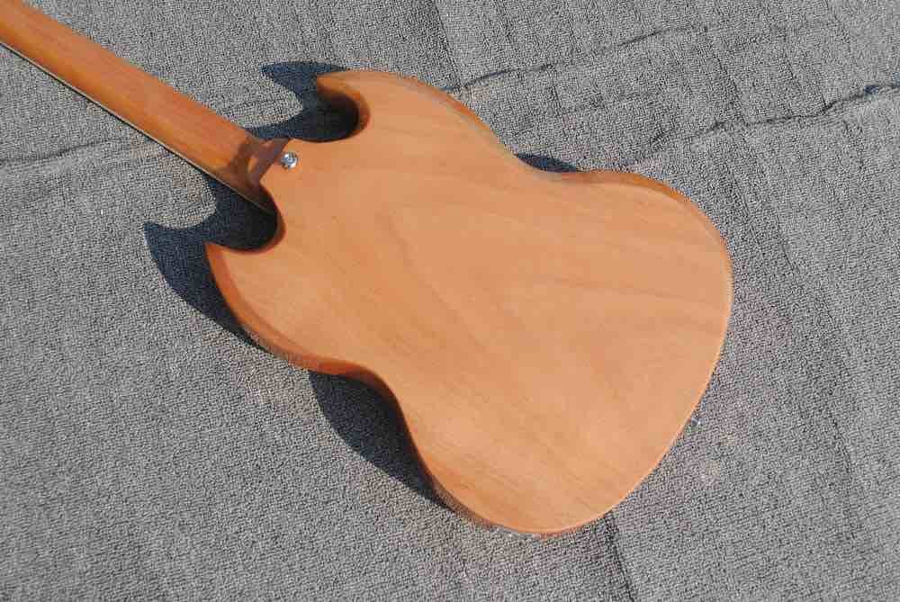 High quality custom 6 string electric guitar, flame maple veneer, wood color body, double F hole half hollow body, rosew