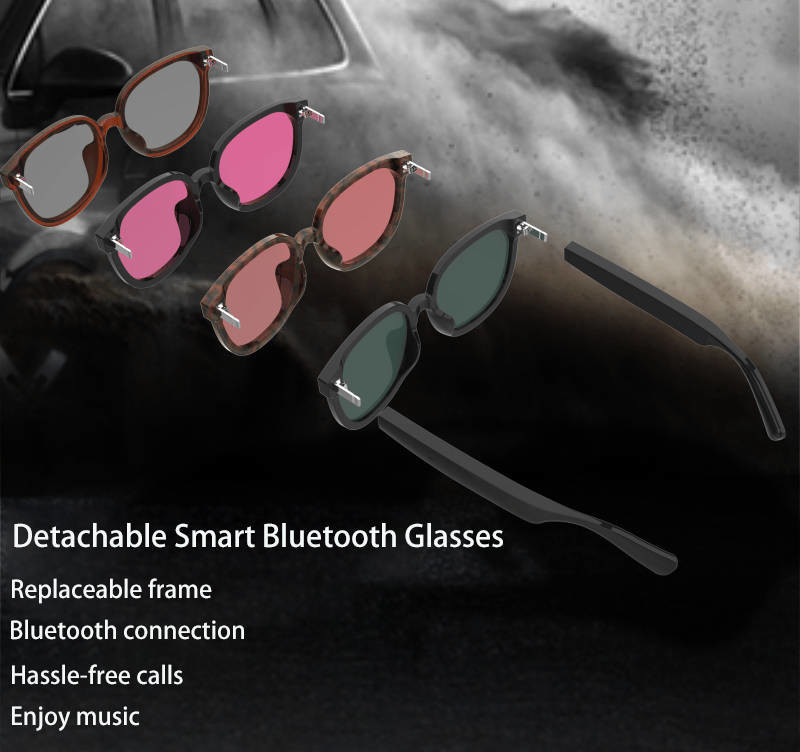 HFP Smart glasses Bluetooth 5.0 audio visual integration replaceable frame for men