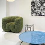 100*85*75 cm Hotel Lobby Furniture Fabric U Shaped Creative Single Leisure Chair