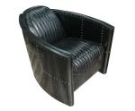 Aviator Stealth Pilot Black Aluminium And Black Leather Chair