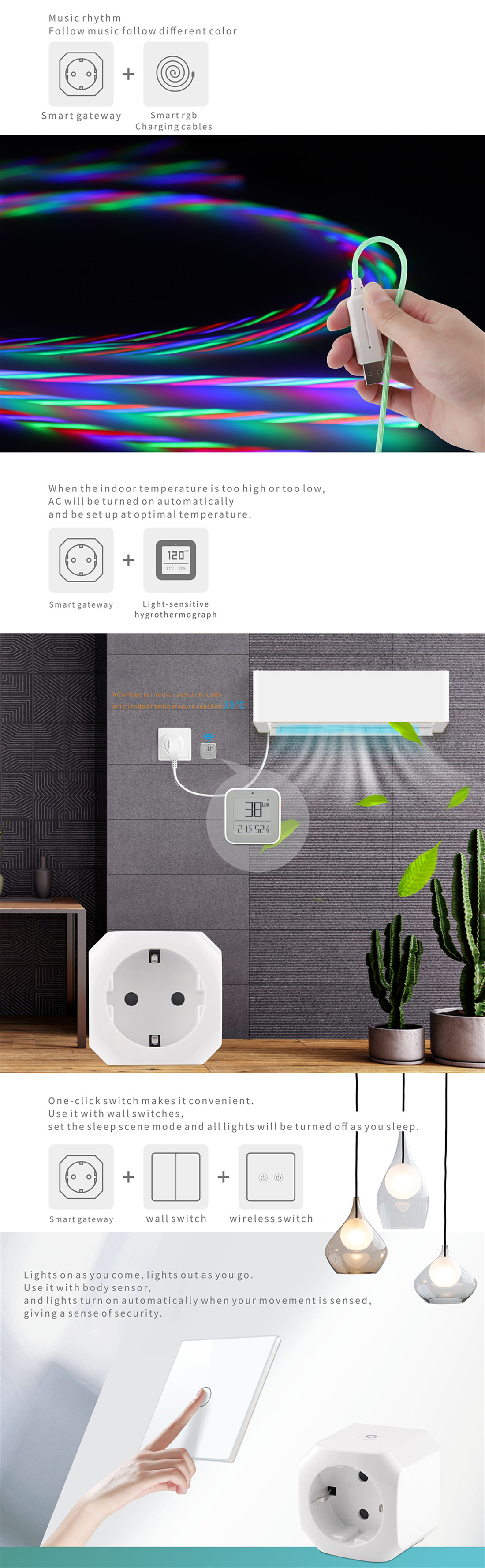 EU Standard BLE Gateway Smart Plug Socket