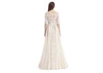 Floral Lace Maxi Ivory Evening Dresses O - Neck Women'S Evening Dresses With