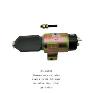 China 5i-7518 Excavator Spare Parts 320 Engine S6k Stop Solenoid factory