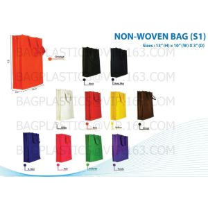 Cheap custom cinch no minimum draw string backpack non woven bags, OEM