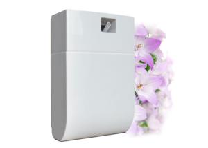 China 100 square meters White Plastic 12V Commercial Scent Machine with Nidec Japan air pump for bathroom , hospital factory