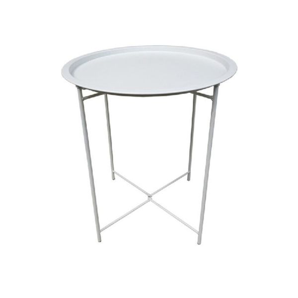 China Folding 46x52cm Modern Round Side Table Metal Anti Rust Waterproof Outdoor factory