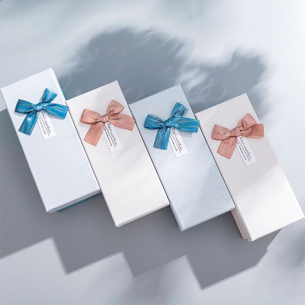 Gift Craft Packaging With Ribbon Custom Printed Small Lid And Base Perfume Paper Box