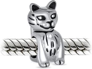 China Sitting Kitten Kitty Pet Animal Lover CAT Dangle Charm Beads For Women Teen factory
