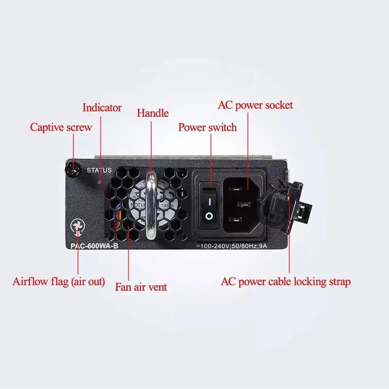 Huawei PAC-600WA-B 02310PMH 600W AC Power Module For S6720 Series Switch