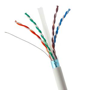 China White FTP CAT6 Cable LSZH Jacket Network Cable 23AWG 1000FT For Safe Transmission factory