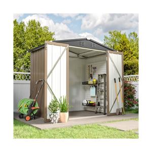 China 6.6ft Durable Metal Garden Shed House Storage Shed for Tools Outdoor Storage Solution factory