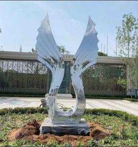 China Outdoor Abstract 2.5 Meter High Forging Stainless Steel Sculpture factory