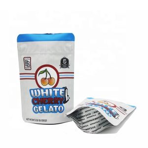 China Resealable Gravure Printed Foil Pouches 0.125oz Flat Bottom Pouch on sale