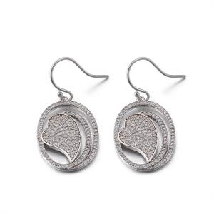 China Inner Heart 925 Silver CZ Earrings 3.22g Engagement Wedding factory