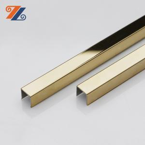 China Mirror Stainless Steel U Channel Trim 0.18-0.4mm Stainless Steel Tile Edging Strip 3m factory