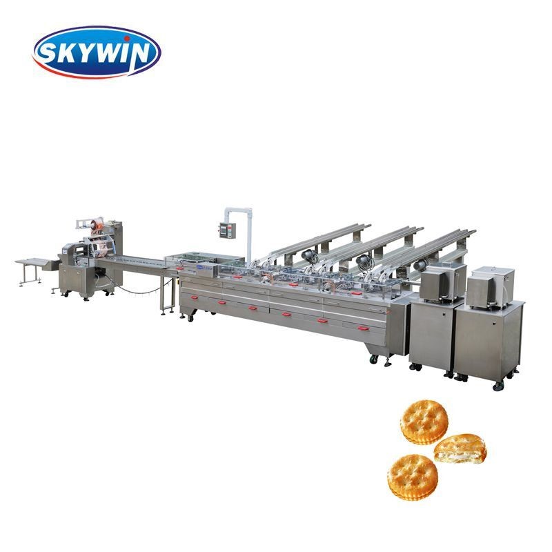 Small Scale Two Lanes 1000pcs/min Sandwich Biscuit Machine / Cracker Making Machine