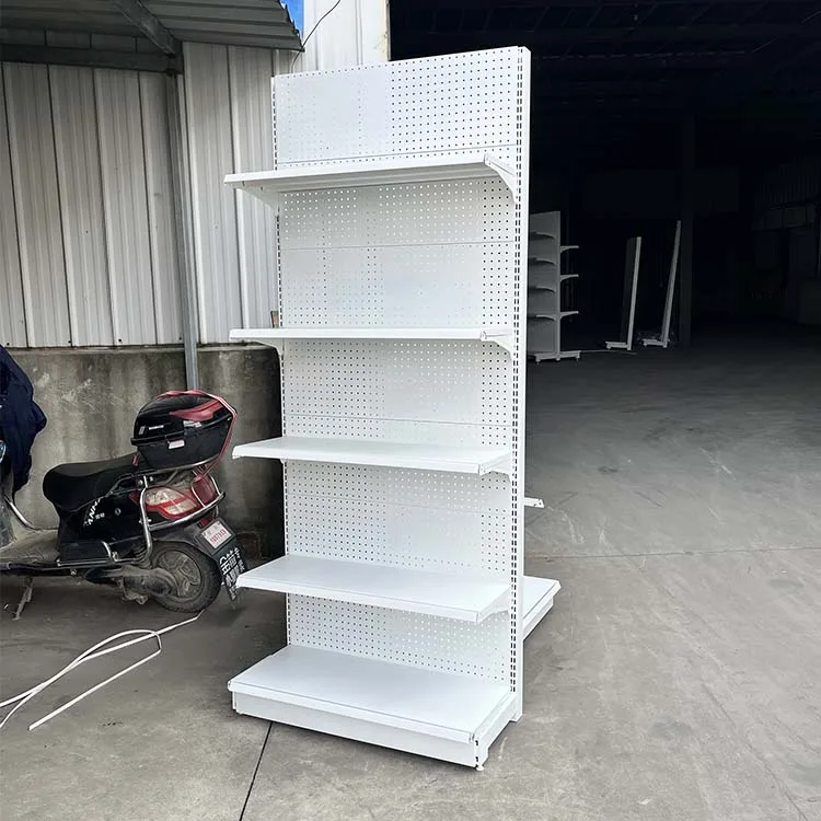 Factory Custom Size Color supermarket gondola shelving christmas island white gondola shelves