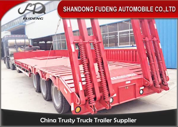 Transport 60ton With 3 Axles Heavy Duty Equipment Lowboy Trailer Optional