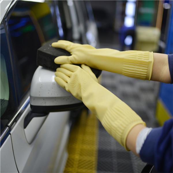 Beautiful Household Cleaning Extra Long Sleeve Rubber Gloves Flocklined Or