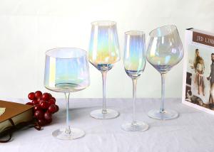 China CE Short Stem Luster 14 Oz Wine Glasses , 200mm Crystal Burgundy Wine Glasses factory