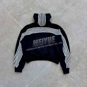 Striped Designer Dirty Streetwear Tracksuit Baggy Cargo Sweatpants And Hoodie