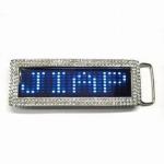 White color LED message belt buckle