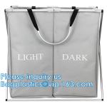 Laundry Bag, Foldable Laundry Sorter Basket, Multi Compartments, Bedroom Clothes