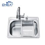 Hot Sale SUS304 Stainless Steel Kitchen Sink Single Bowl Kitchen Sink Press