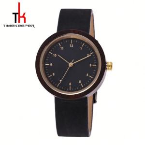 China Bamboo Wood Mens Watches Leather Band Private Label Custom Logo factory