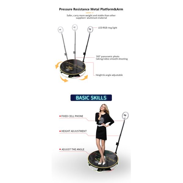 Diameter 80cm 100cm 360 Camera Rotation Selfie Photo Booth Vending Machine