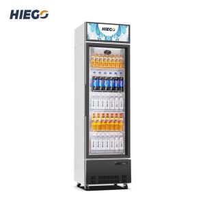 China 368L Single Glass Door Display Chiller Upright Refrigerated Vertical Freezer factory