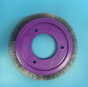 China Lk Stenter Machine Parts Purple Plastic Body Stainless Steel Wire Special Brush Wheel factory