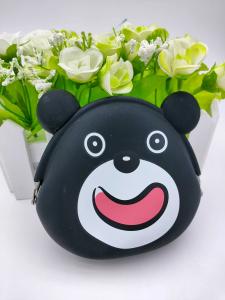 China Black Bear Soft Silicone Toys Animal Coin Purse Blingbling Multiusage factory