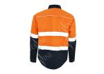 Durable Orange/ Navy Safety Work Clothes Reflective Work Shirts No Pilling