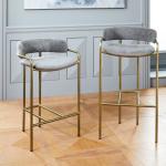 Lenox Velvet Counter Modern Bar Chairs West Elm Fashionable Design